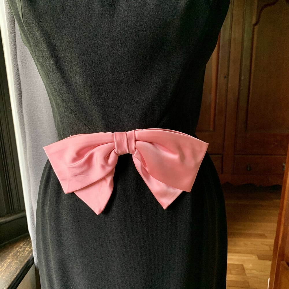 Little Black Dress Pink Bow Medium