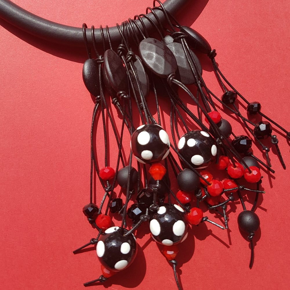 Image of polkadot cluster necklace