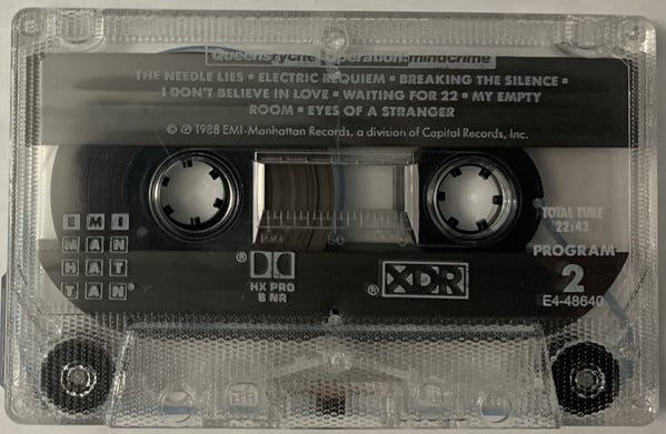 Queensrÿche ‎– Operation: Mindcrime (USED, VG/VG+, Tape)