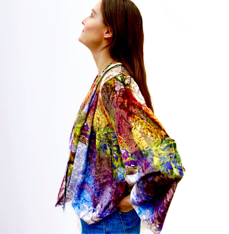 Mother Nature Crushed Velour Wrap Jacket