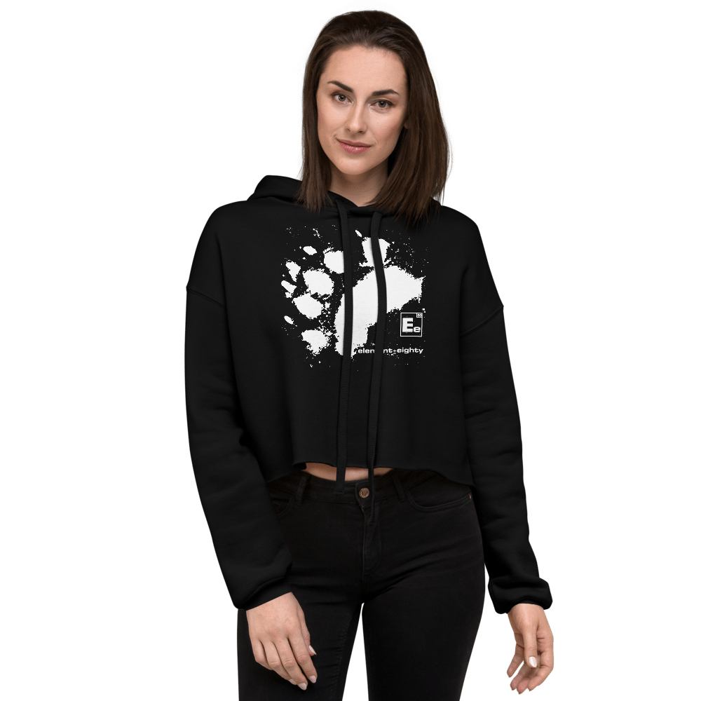 E80 Bear Paw Logo Crop Hoodie