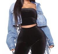 Image 3 of TASSEL DENIM JACKET          