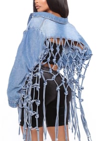 Image 1 of TASSEL DENIM JACKET          