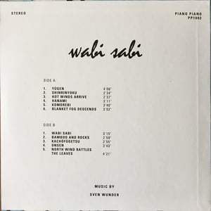 Sven Wunder - Wabi Sabi (Piano Piano - PP1002 - 2020)