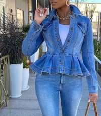 Image 1 of STRIKE A POSE DENIM JACKET