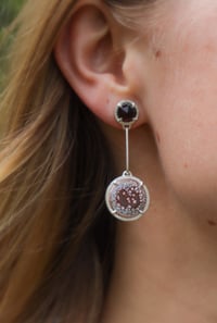 Image 2 of garnet and galaxy earrings
