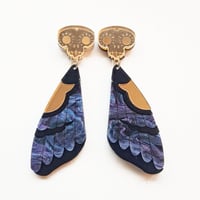 Image 2 of Death's-Head Moth Wing Earrings - pre-order