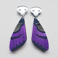 Image 3 of Death's-Head Moth Wing Earrings - pre-order