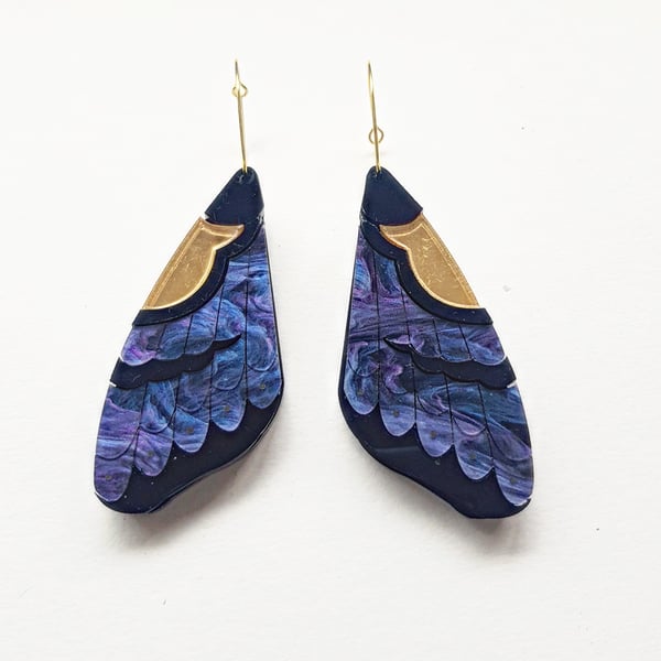 Image of Death's-Head Moth Wing Earrings - pre-order