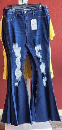 Image 5 of Bell Bottom Destroyed Jeans