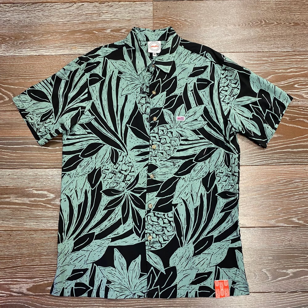 Image of Ku'u Maka Teal Aloha Shirt 