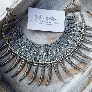 Image of Spike Statement Necklace (silver)