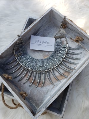 Image of Spike Statement Necklace (silver)