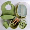 Deluxe Silicone Mealtime Set - Olive