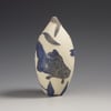 Moor fish in blue sgraffito ceramic vessel