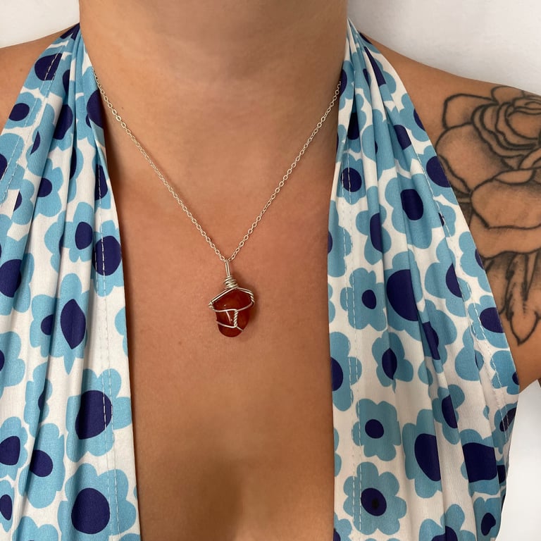 Wrapped Carnelian crystal necklace  Image 2