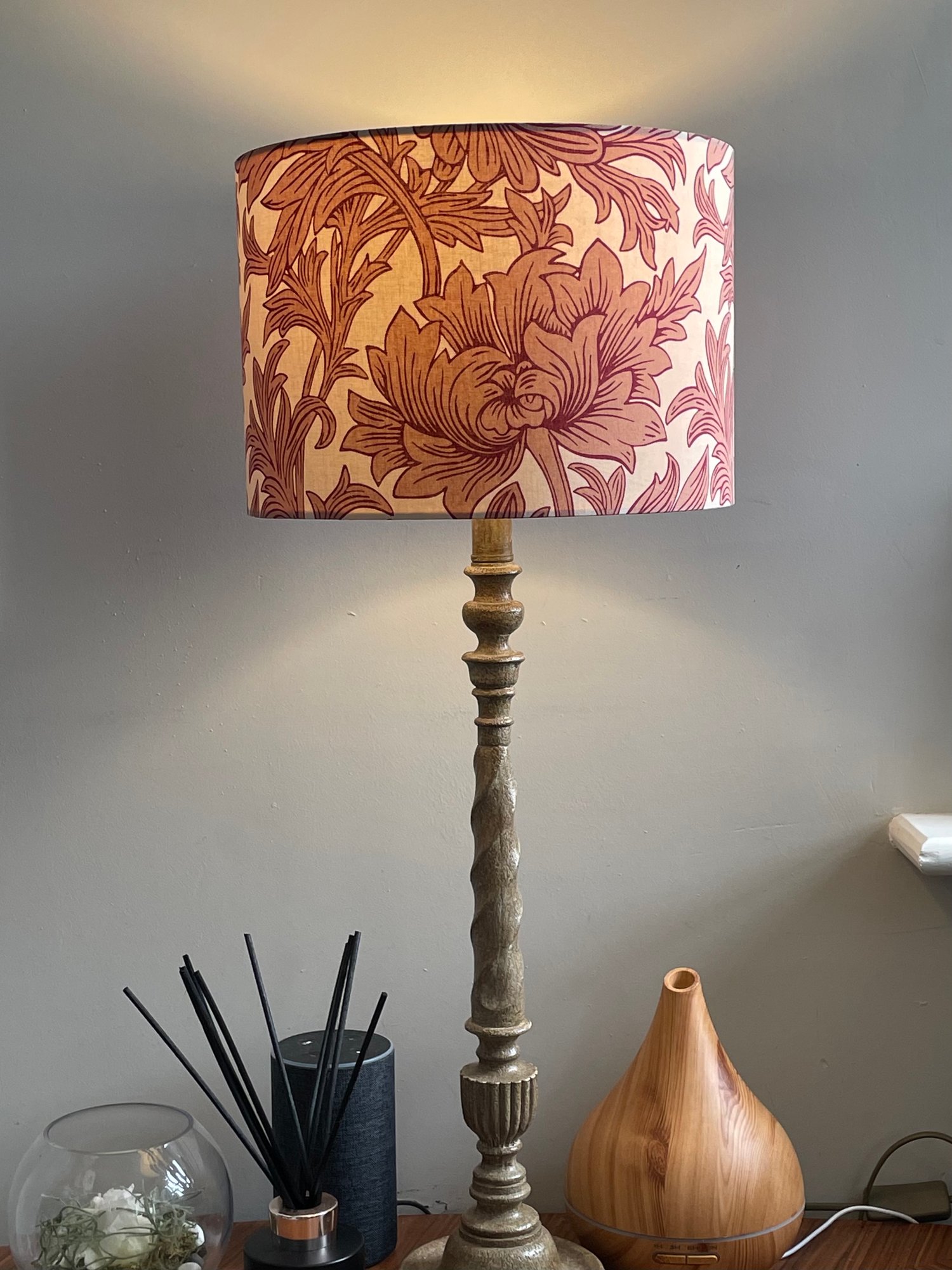 Image of Chrysanthemum Toile Red Shade