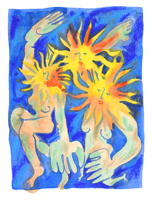 Les Femmes-Soleils, Giclée print 32 x 24 cm