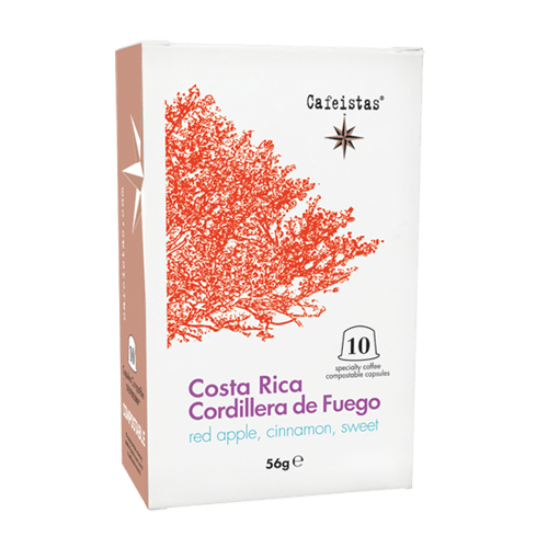Image of cordillera de fuego - anaerobic - costa rica - 10 compostable nespresso®*compatible capsules - 56g