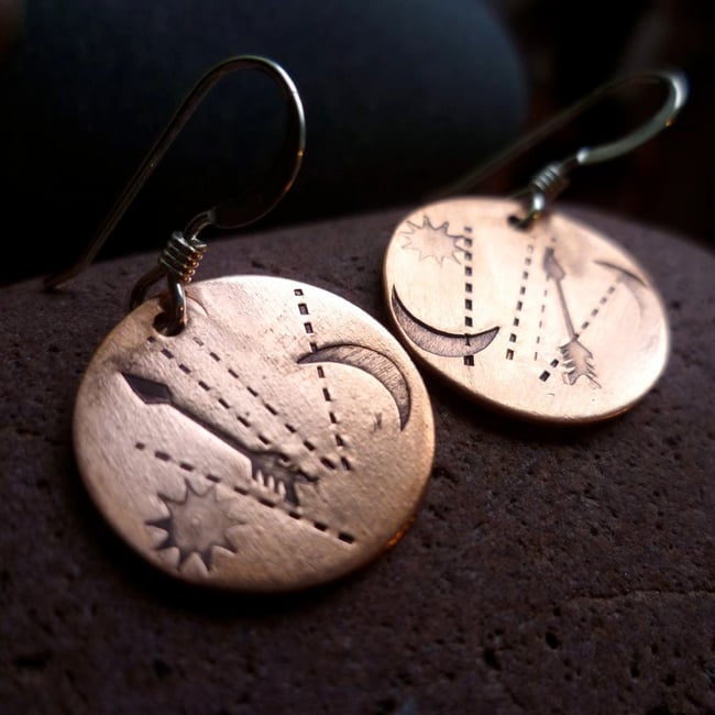 PATHWAYS earrings lightweight recycled copper