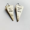 MATURE Do no harm handstamped brass sterling silver earrings