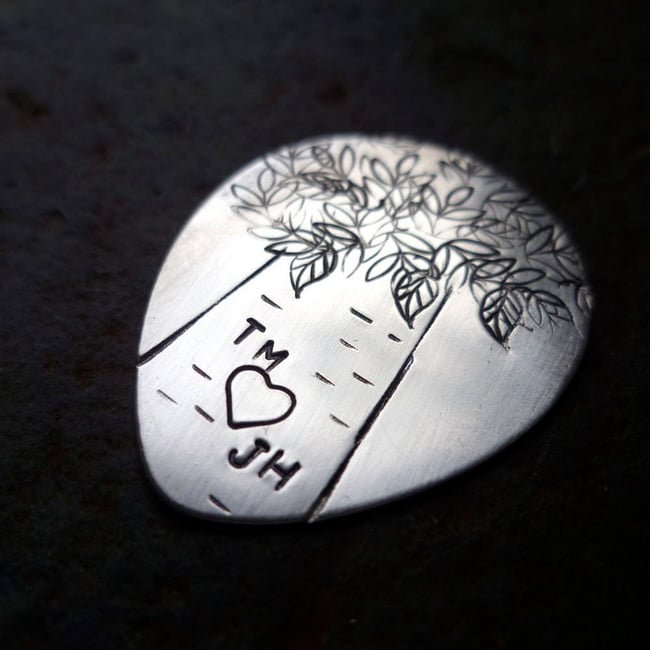 HARMONY personalized  hand stamped guitar pick 