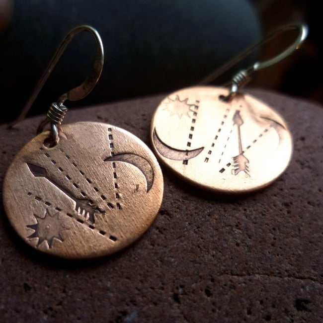 PATHWAYS earrings lightweight recycled copper