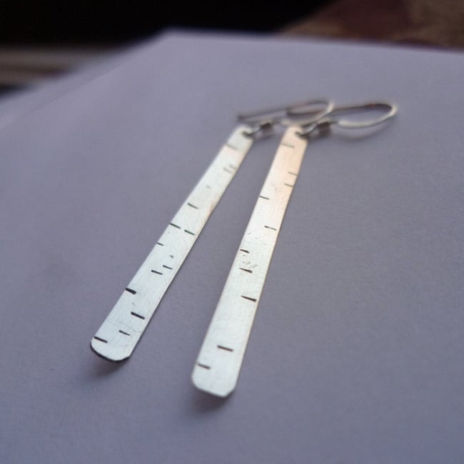 BIRCH tree recycled sterling silver nature earrings 