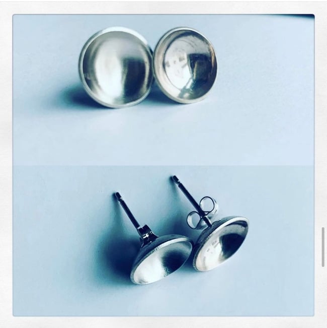 BEAM organic bright sterling post earrings