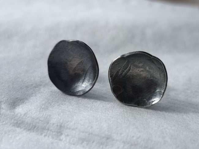 DARLING organic rustic sterling post earrings