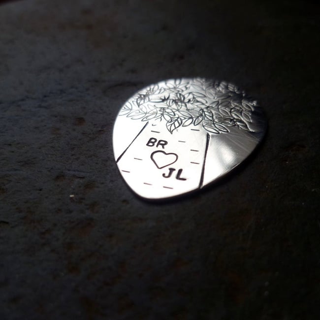 HARMONY personalized  hand stamped guitar pick 