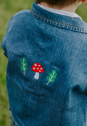 Image of Mushi & Oak Organic Embroidered Baby Denim Jacket
