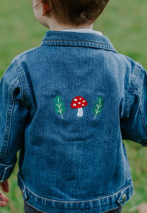 Image of Mushi & Oak Organic Embroidered Baby Denim Jacket