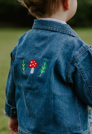 Image of Mushi & Oak Organic Embroidered Baby Denim Jacket