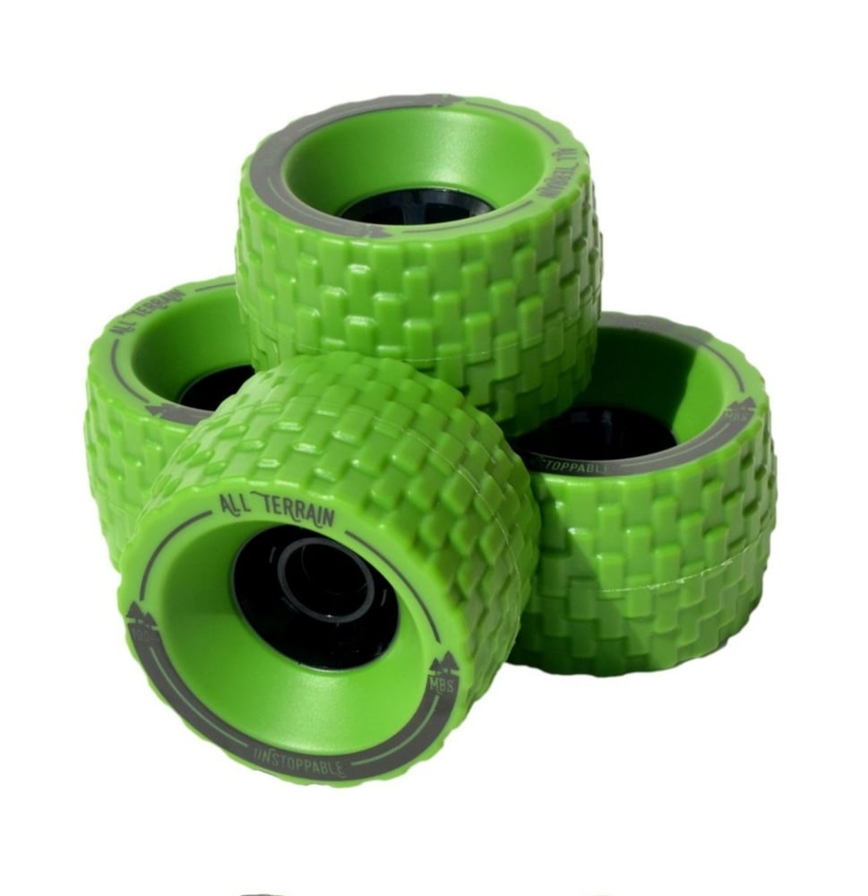 Image of MBS All-Terrain Skateboard Wheels - Green (4) 