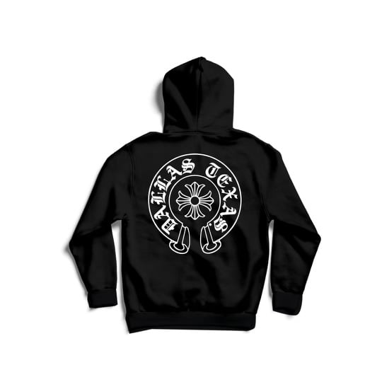 Image of DALLAS HEARTS HOODIE TODDLER TO ADULT SIZES (BLK/WHT)