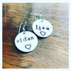 Mother's earrings sterling name children mom grandma hand stamped custom personalized kids engraved