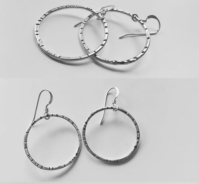 TIGER sterling forged and stamped loop earrings