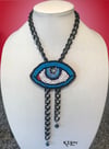 "Eye See You" Evil Eye Necklace in Blue