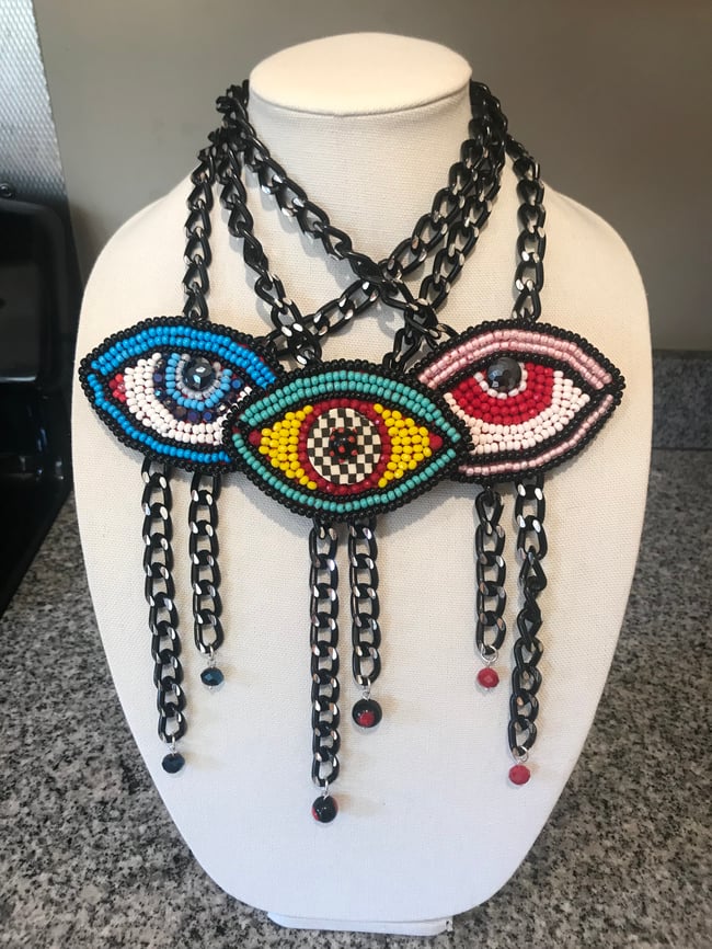 "Eye See You" Evil Eye Necklace - Multicolored