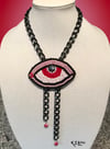  "Eye See You" Evil Eye Necklace in Red