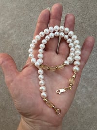 Image 1 of CLASSIC strand-lg pearl + citrine