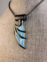 Image 1 of Aqua Black Dragon Wing Pendant