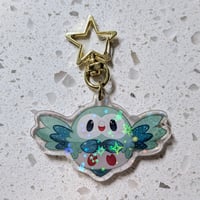 Image 2 of Rowlet double sided charm