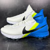 NIKE AIR ZOOM INFINITY TOUR BASEBALL BLUE VOLT MENS SPIKED GOLF SHOES SIZE 12.5 FLYKNIT WHITE NEW