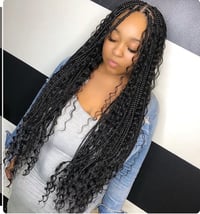 Image 1 of Knotless Goddess Bohemian braids, Closure Wig