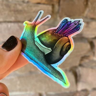 Image of Holographic crystal snail sticker