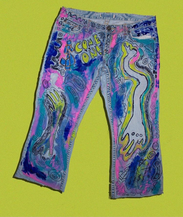 COME ON! painted jeans