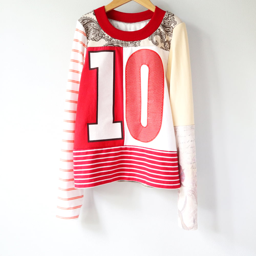 Image of big red paisley ten 10/12 10 party tenth 10th birthday bday shirt top courtneycourtney longsleeve