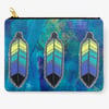 Neon Feathers Zipper Pouch